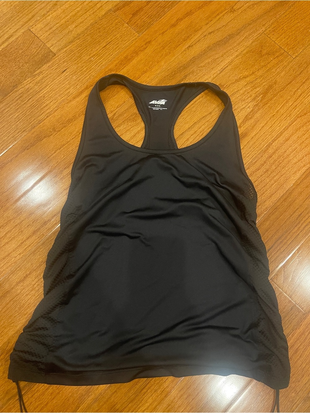 Avia Women's Black Athletic Racerback Workout Cinch Tank Top Small